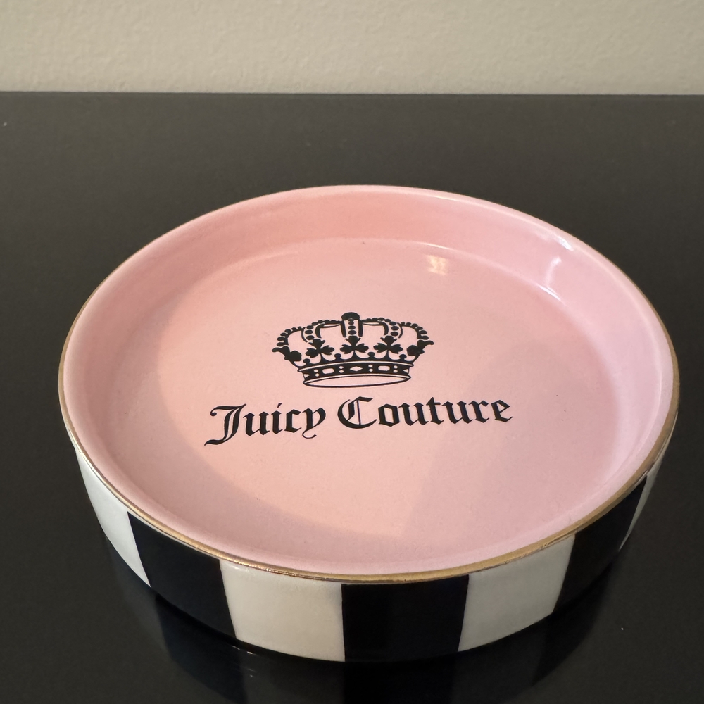 NEW Juicy Couture Pink Crown Logo Ceramic Trinket Dish – Vanity or Jewelry Tray